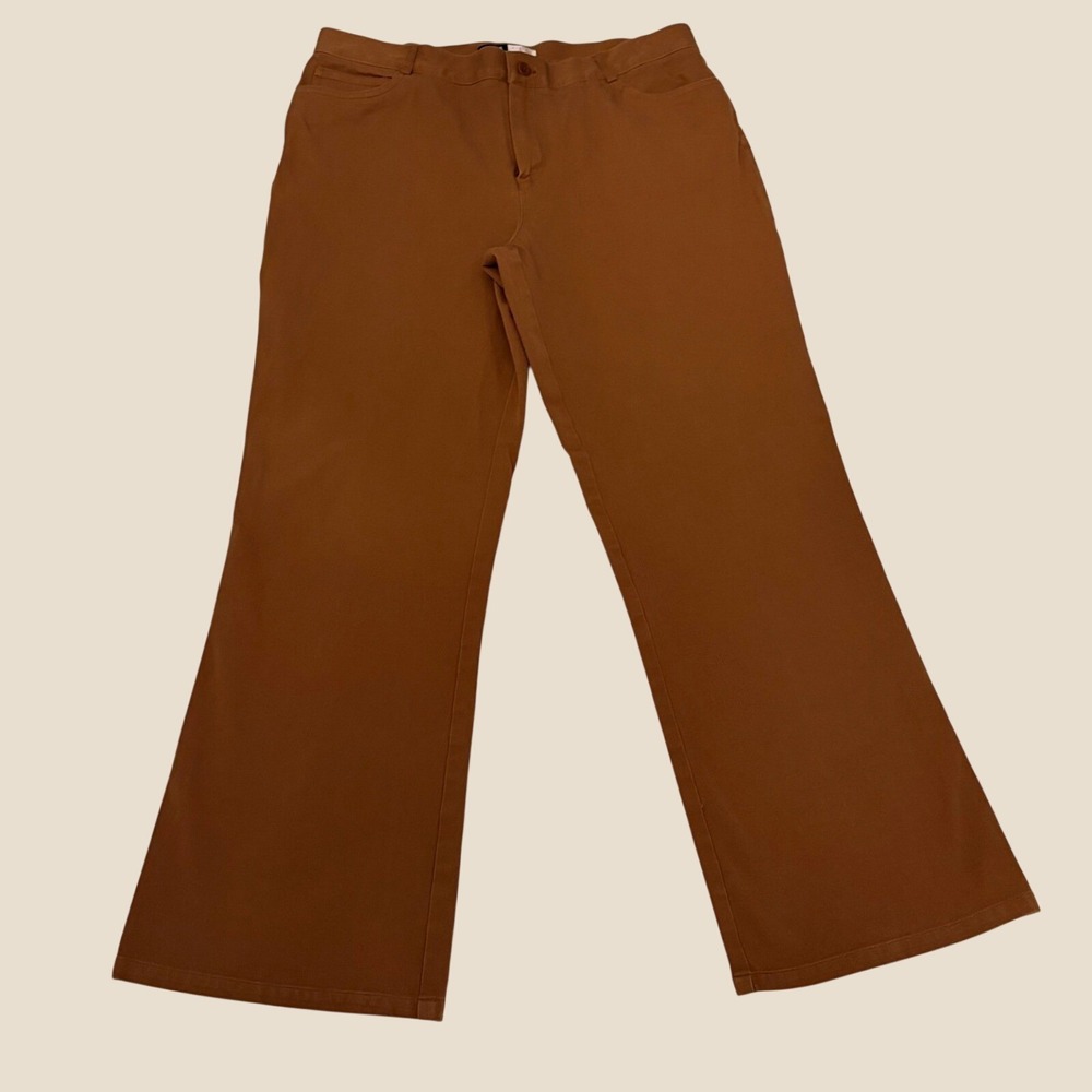Focus Lifestyle Camel Wide Leg Pants Womens 14S Stretch Cotton Career Casual